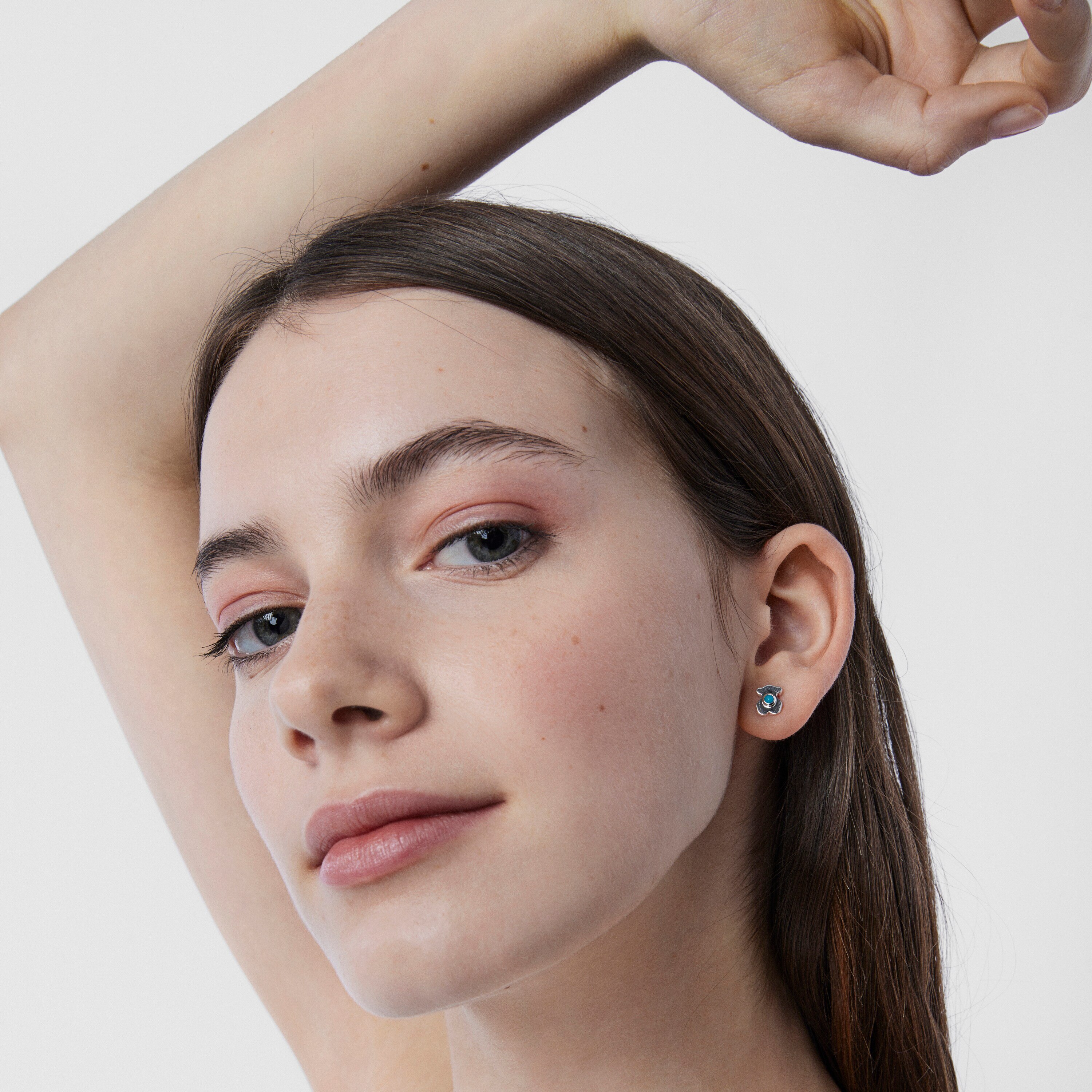 Silver Super Power Earrings with Ceramic