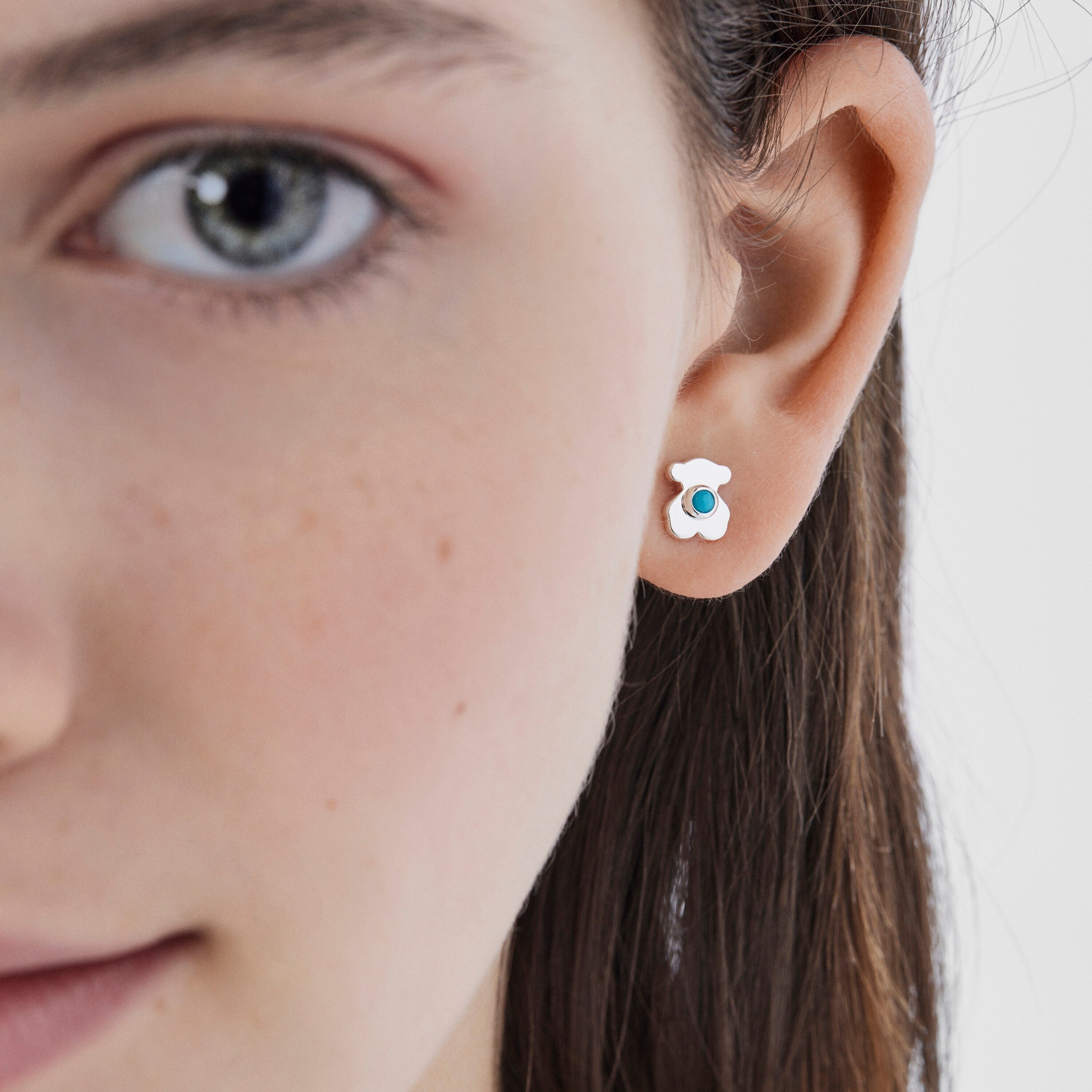 Silver Super Power Earrings with Ceramic