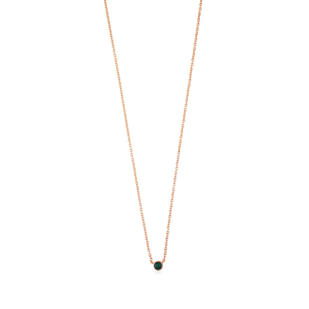 Rose 18K gold vermeil Super Power Necklace with Malachite
