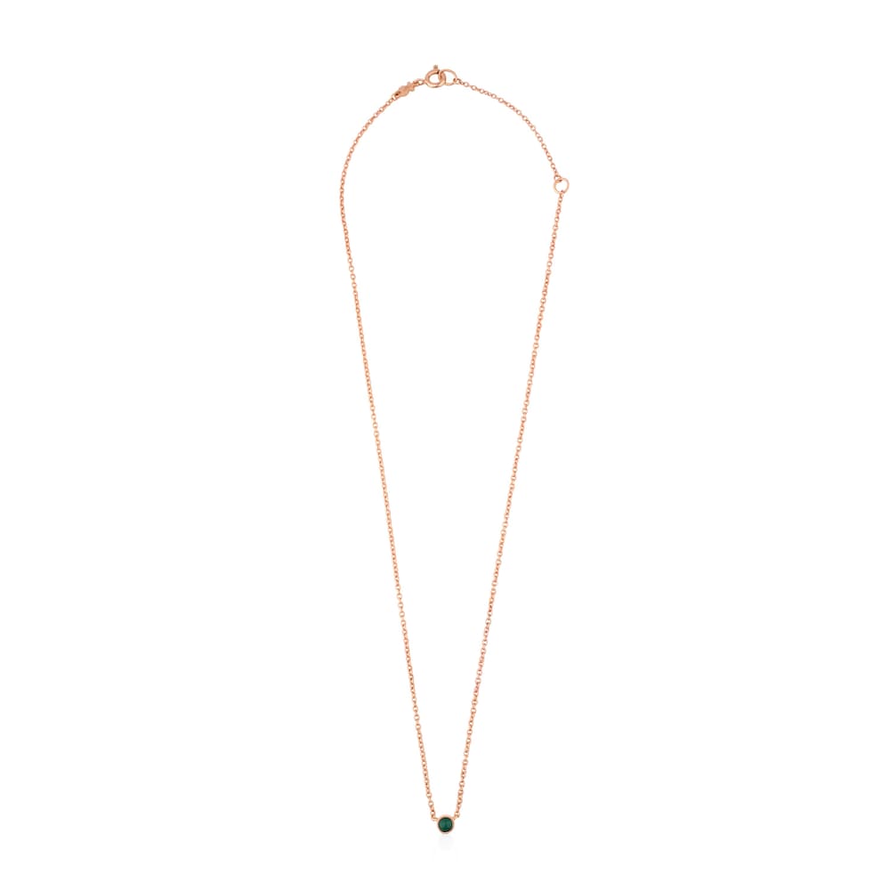 Rose 18K gold vermeil Super Power Necklace with Malachite