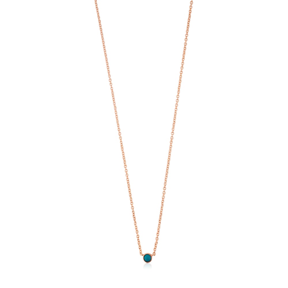 Collar Super Power con ba&ntilde;o de oro rosa 18 kt sobre plata y Turquesa