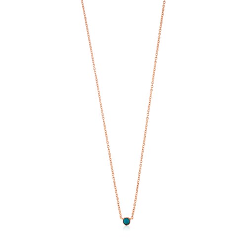 Collar Super Power con ba&ntilde;o de oro rosa 18 kt sobre plata y Turquesa