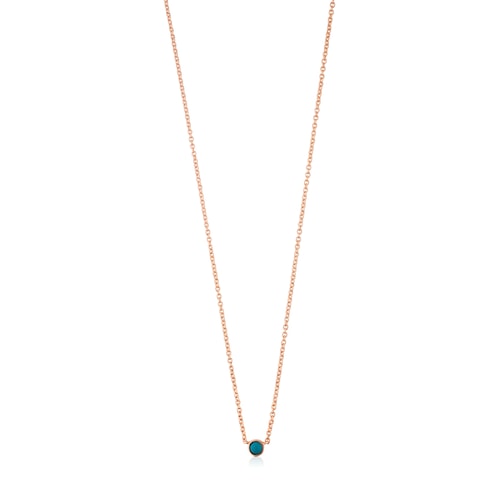 Collar Super Power con baño de oro rosa 18 kt sobre plata y Turquesa image number 0