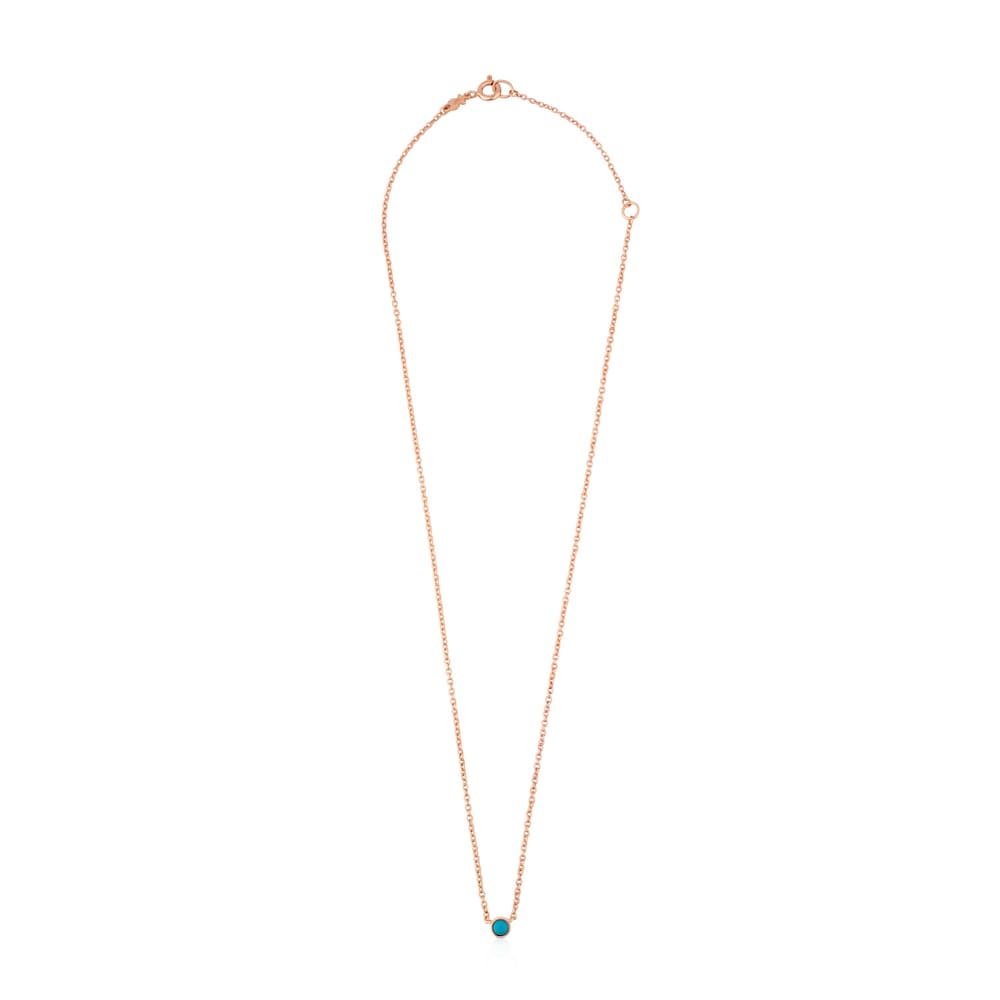 Collar Super Power con ba&ntilde;o de oro rosa 18 kt sobre plata y Turquesa