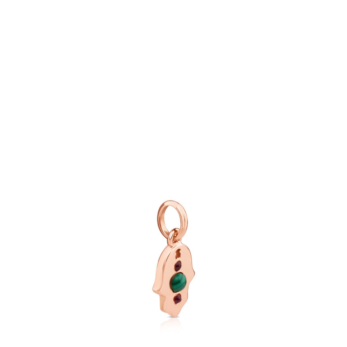 Rose Vermeil Silver Super Power Pendant with Malachite and Ruby