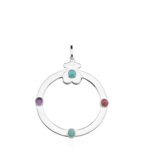 Silver Super Power Pendant with Gemstones