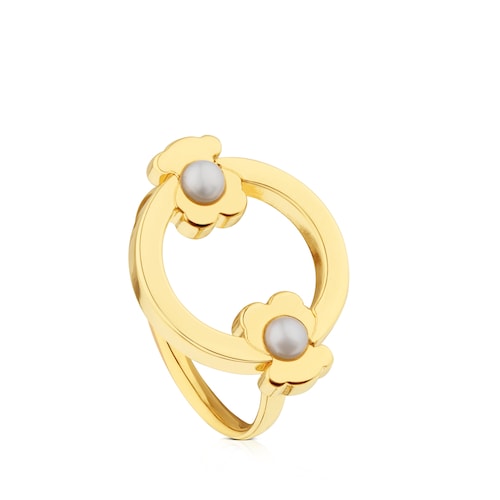Gold Super Power Ring with Pearls
