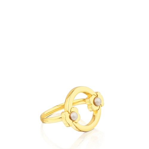 Gold Super Power Ring with Pearls