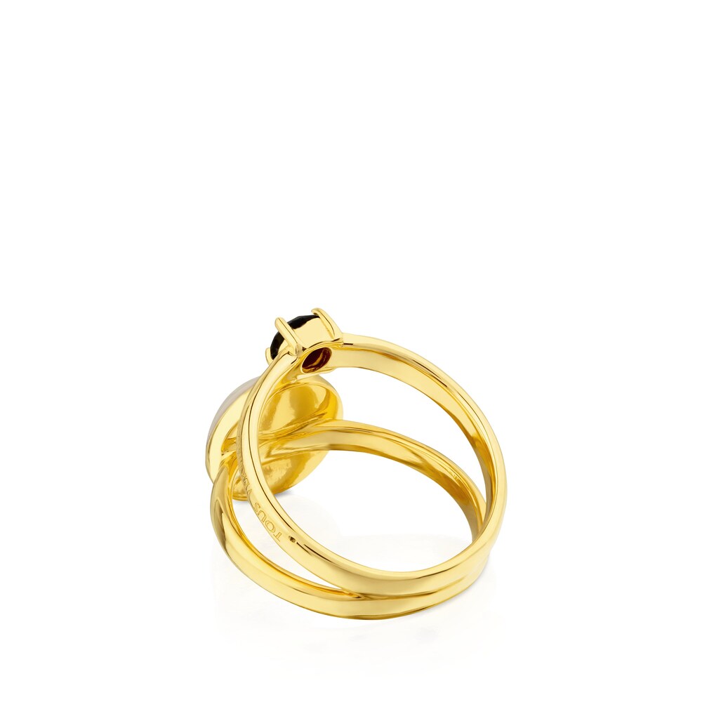 18K gold vermeil Sky Power Ring with Mother-of-pearl and Spinel