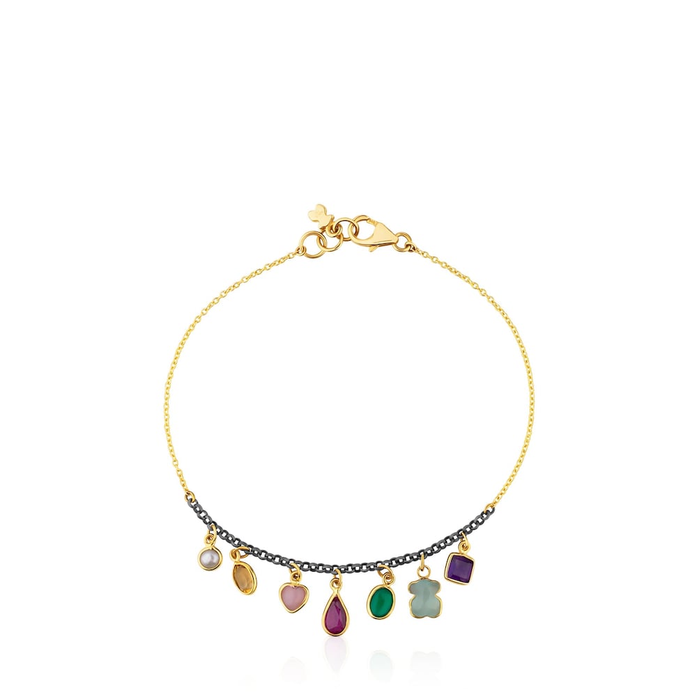 Pulsera de oro y plata con gemas Gem Power