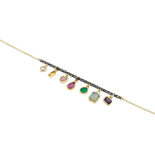 Pulsera de oro y plata con gemas Gem Power