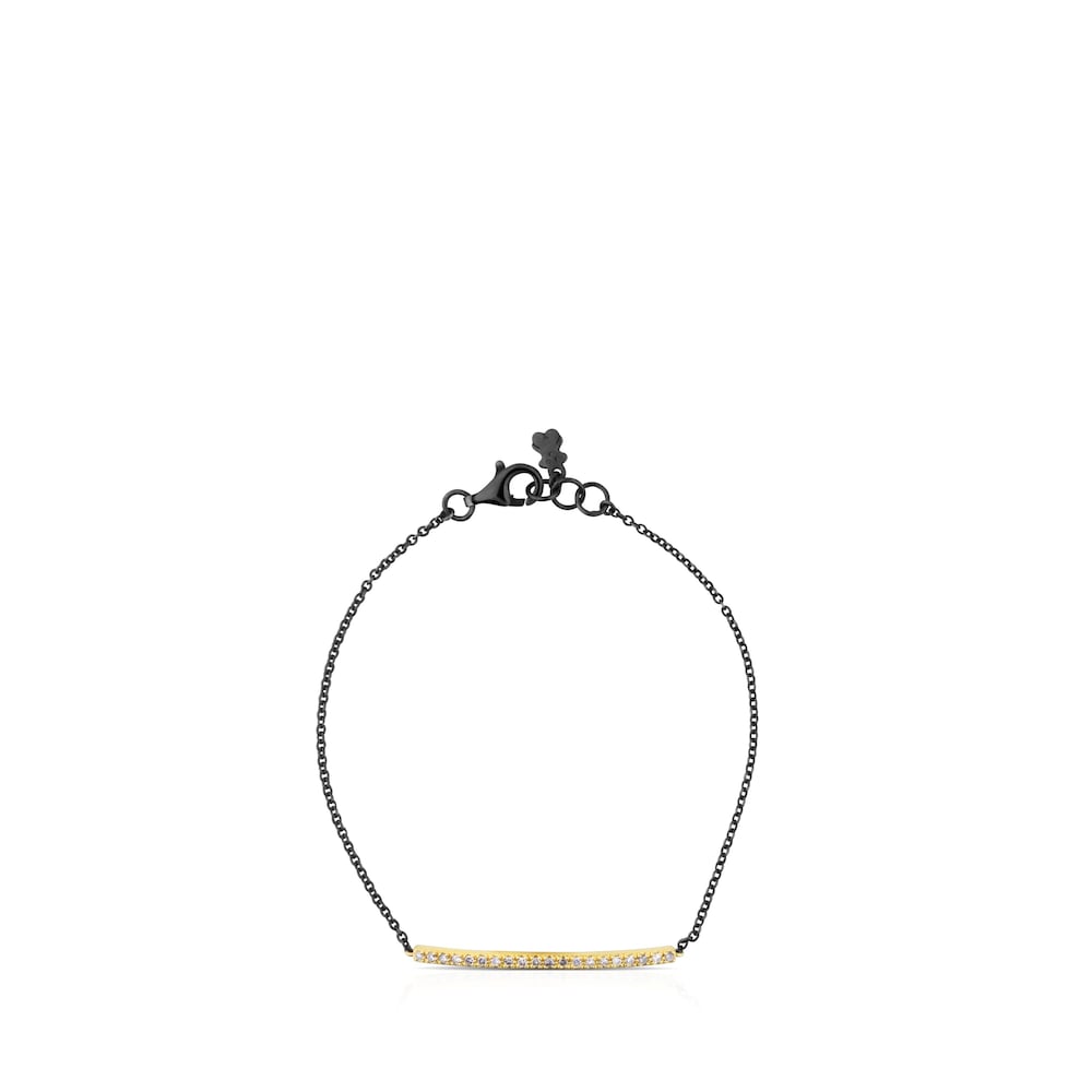 18K Solid Gold and Silver Gem Power Bracelet with Diamonds
