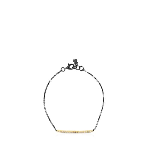 Gold and Silver Gem Power Bracelet with Diamonds