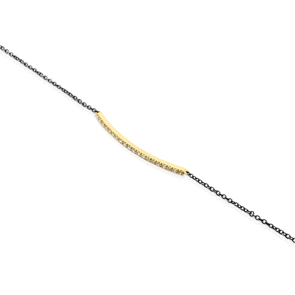 18K Solid Gold and Silver Gem Power Bracelet with Diamonds