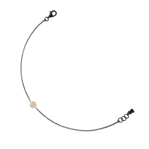 18K Solid Gold and Silver Gem Power Bracelet with Diamonds