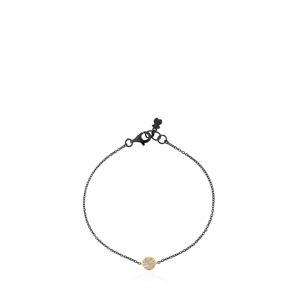 18K Solid Gold and Silver Gem Power Bracelet with Diamonds