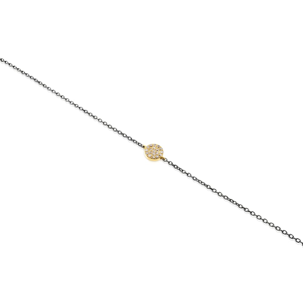18K Solid Gold and Silver Gem Power Bracelet with Diamonds
