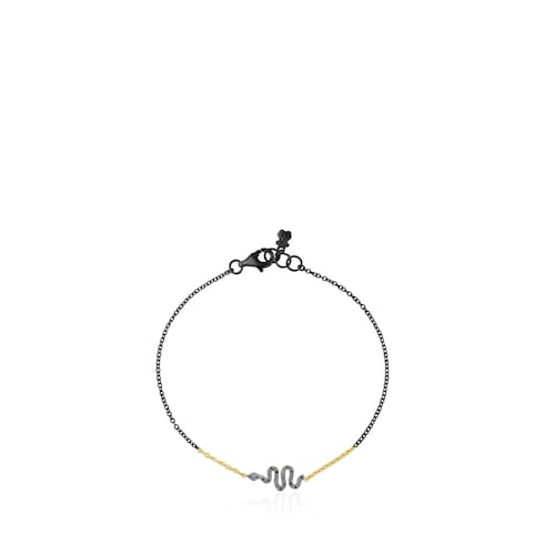 Gold and Silver Gem Power Bracelet with Diamonds