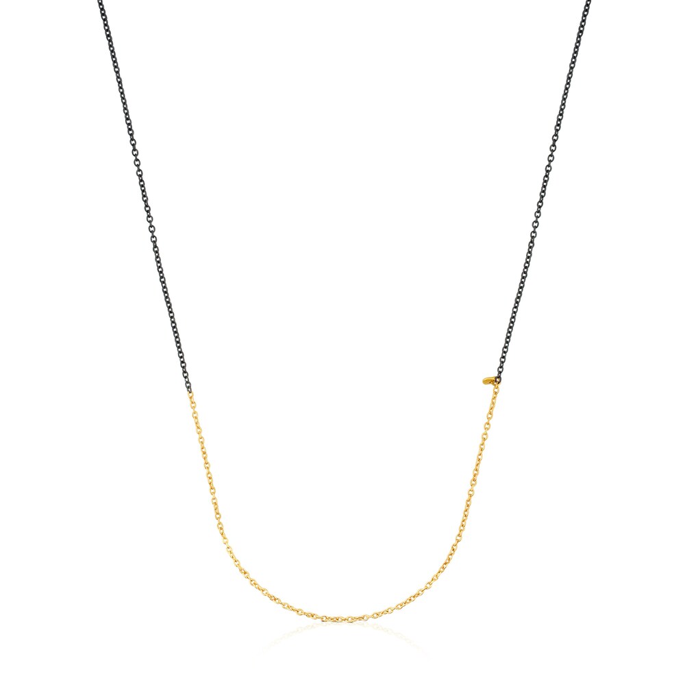 Cadena mediana de oro y plata pavonada, 50 cm Gem Power image number 0