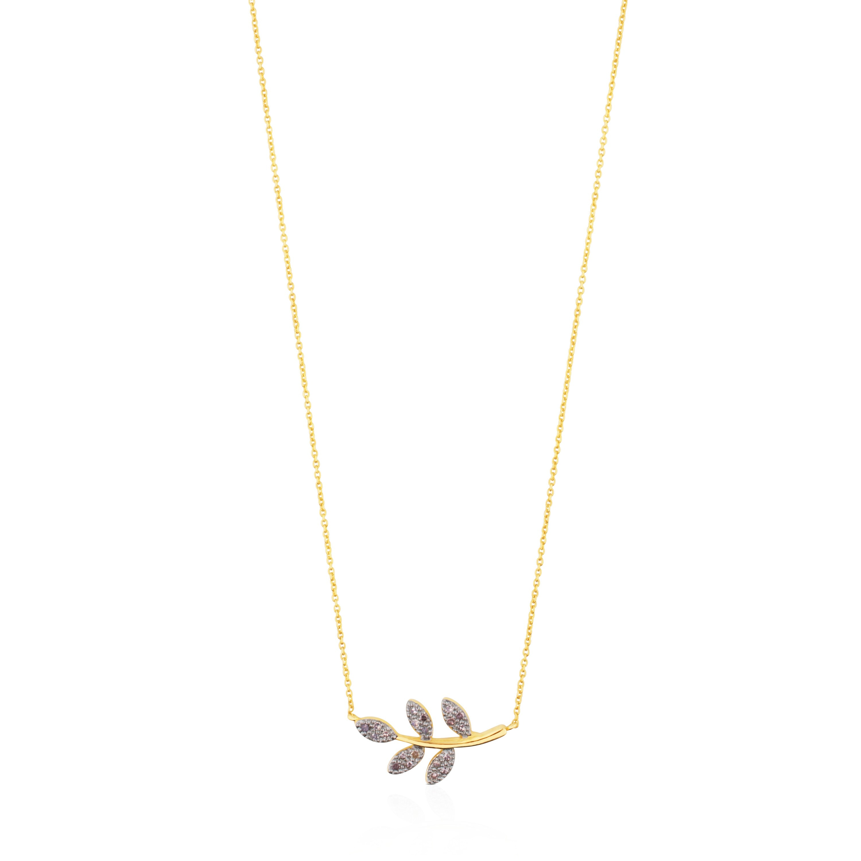 Gold Gem Power Necklace with Diamonds