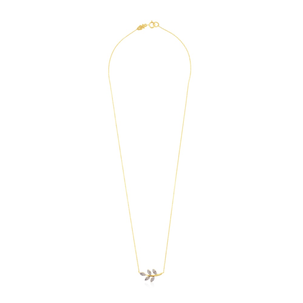 Gold Gem Power Necklace with Diamonds