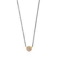 Silver and Gold Gem Power Necklace with Diamonds