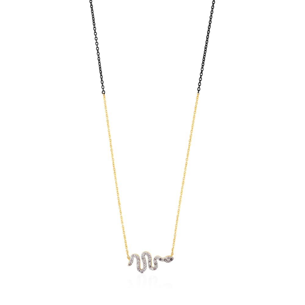 Collar de oro y plata con diamantes Gem Power image number 0