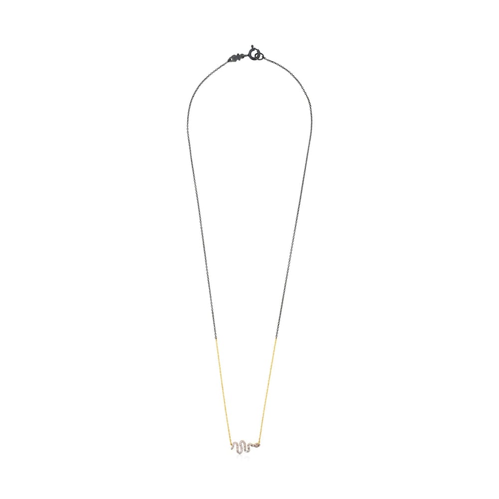 Collar de oro y plata con diamantes Gem Power image number 1