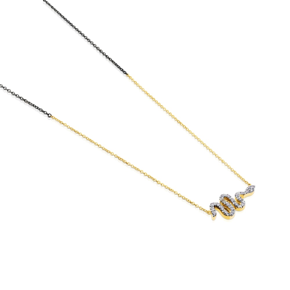 Collar de oro y plata con diamantes Gem Power image number 2