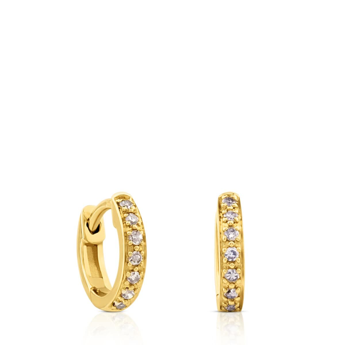 Gold Gem Power Earrings with Diamonds omega back