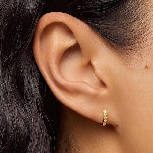 Gold Gem Power Earrings with Diamonds omega back
