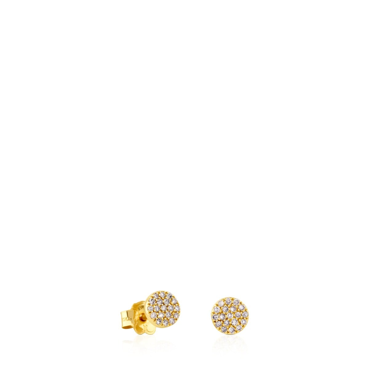 Gold Gem Power Earrings with Diamonds push back