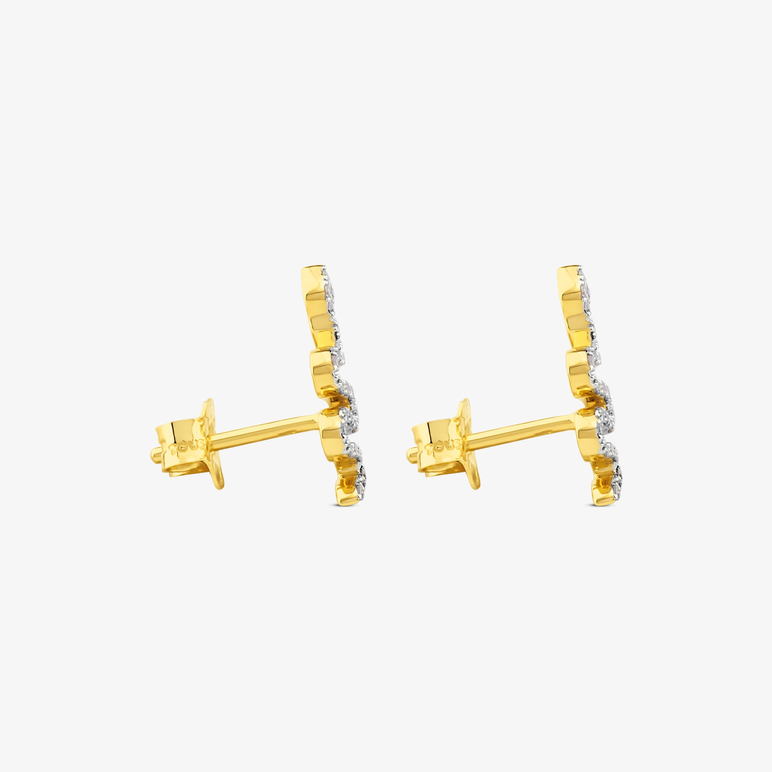 18K solid gold Gem Power Earrings with Diamonds Sneak motif