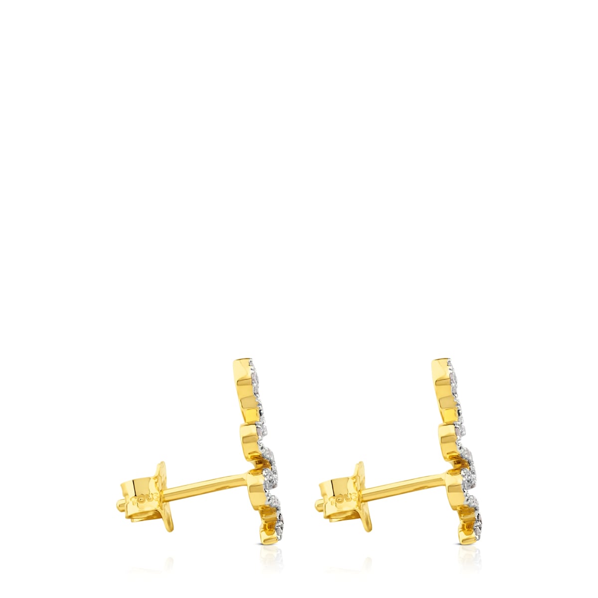 Gold Gem Power Earrings with Diamonds Sneak motif