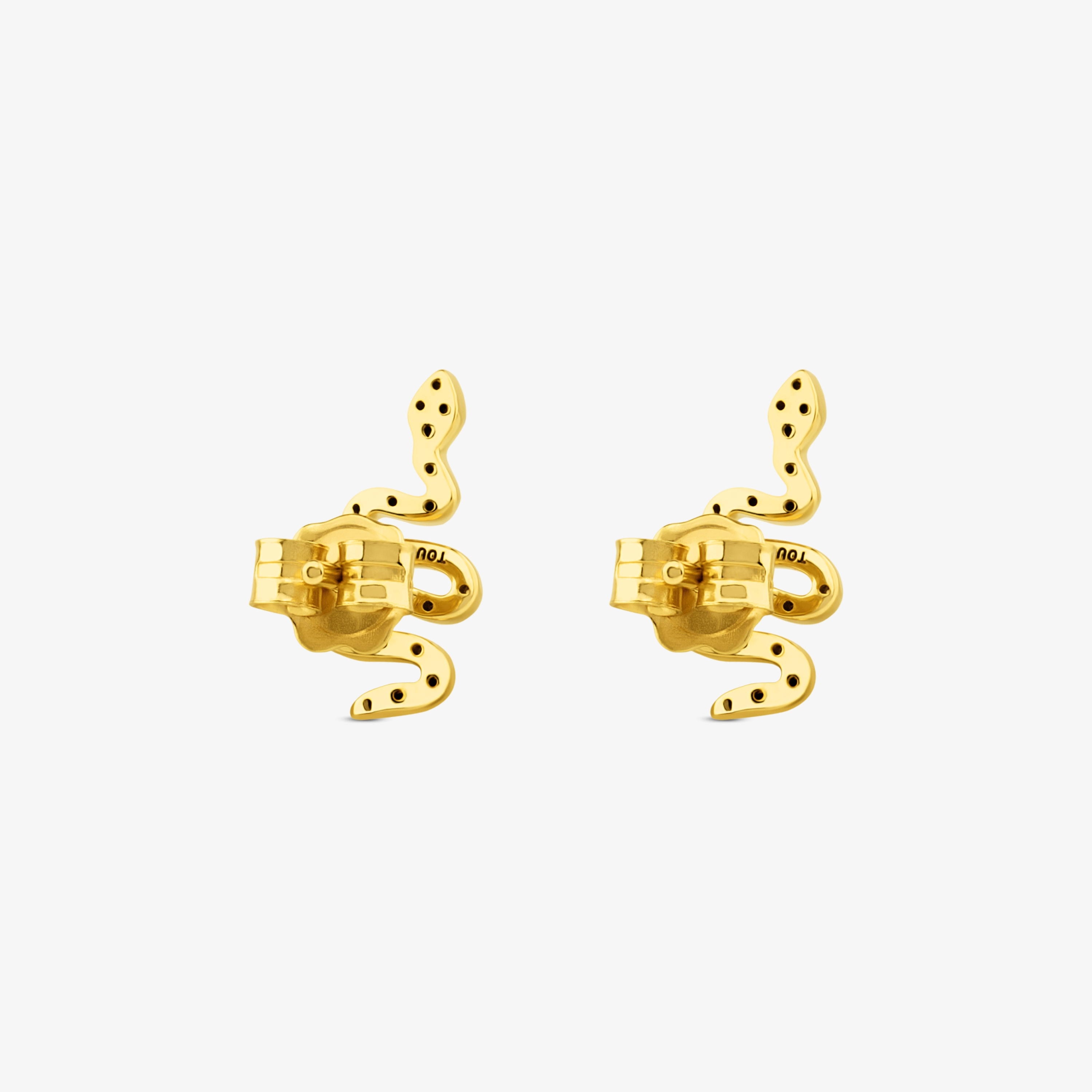 18K solid gold Gem Power Earrings with Diamonds Sneak motif