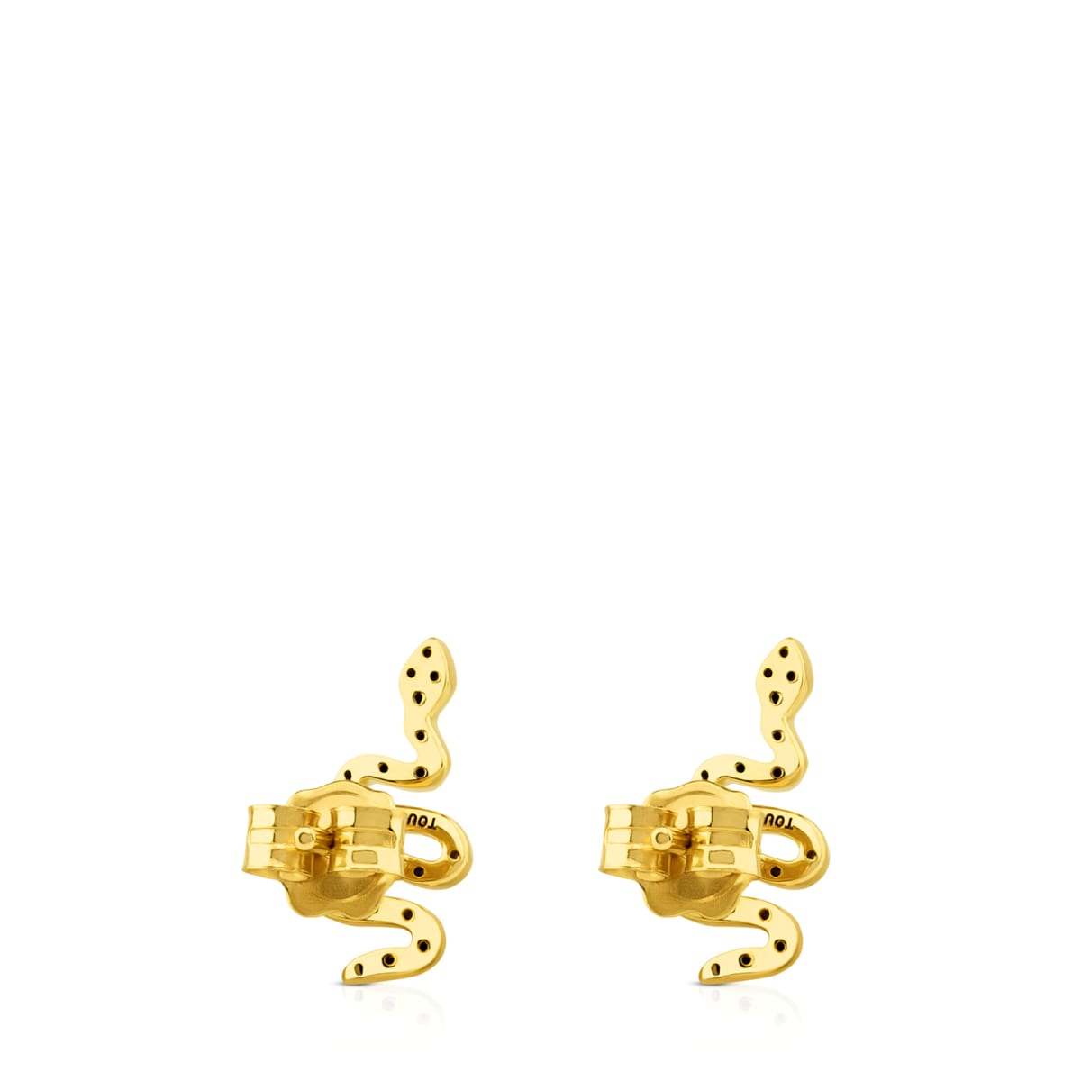 Gold Gem Power Earrings with Diamonds Sneak motif