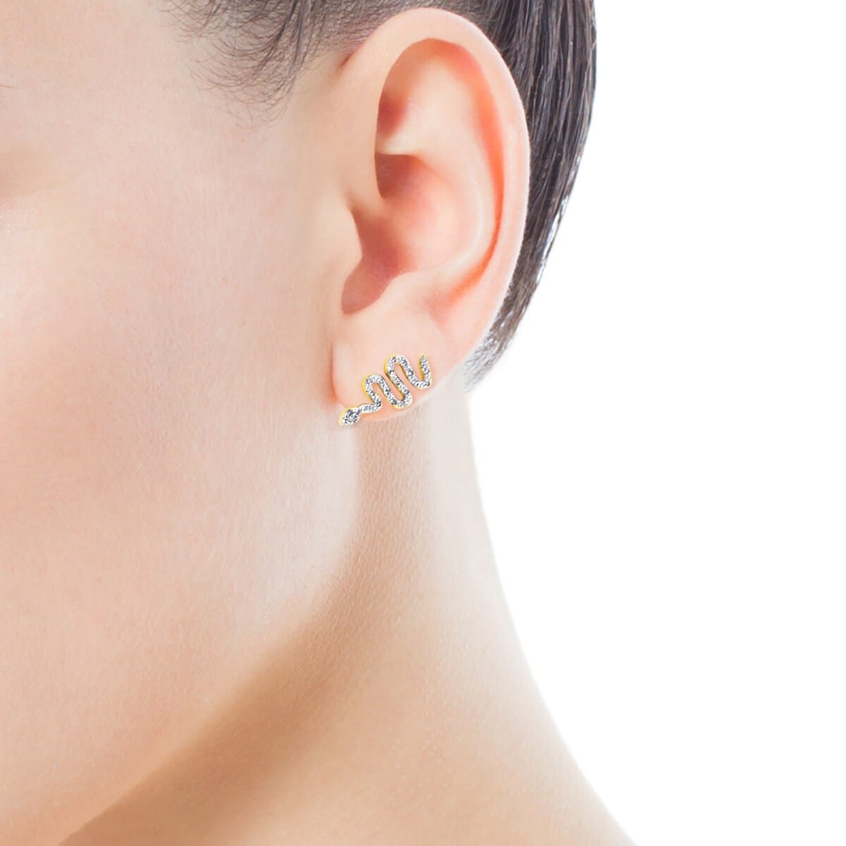 Gold Gem Power Earrings with Diamonds Sneak motif