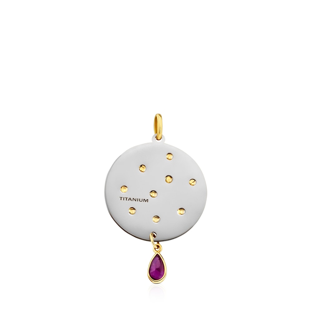 Dije de titanio y oro con gemas Gem Power
