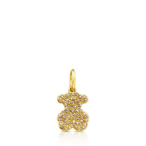 Gold Gem Power Pendant with Diamonds Bear motif 43-100