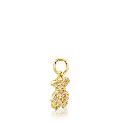 Gold Gem Power Pendant with Diamonds Bear motif 43-100
