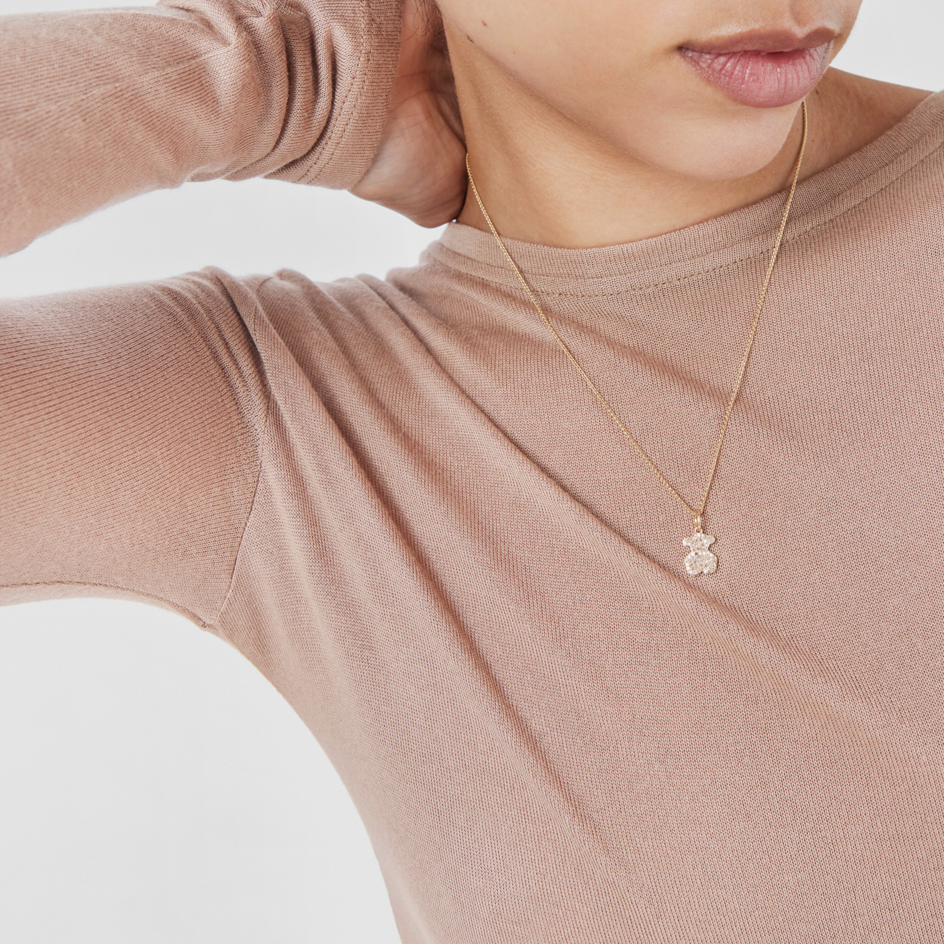 Gold Gem Power Pendant with Diamonds Bear motif 43-100