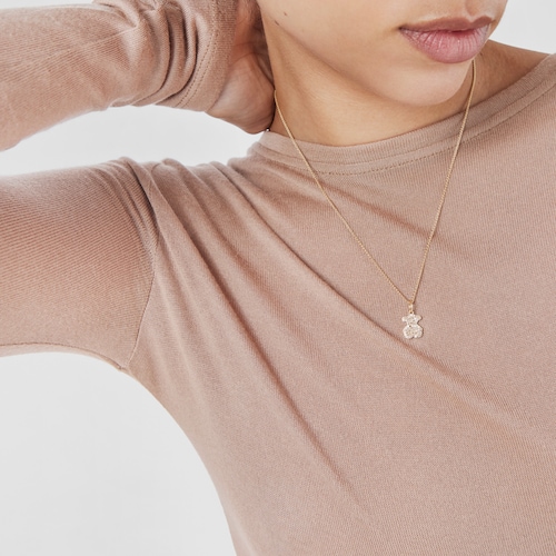 Gold Gem Power Pendant with Diamonds Bear motif 43-100