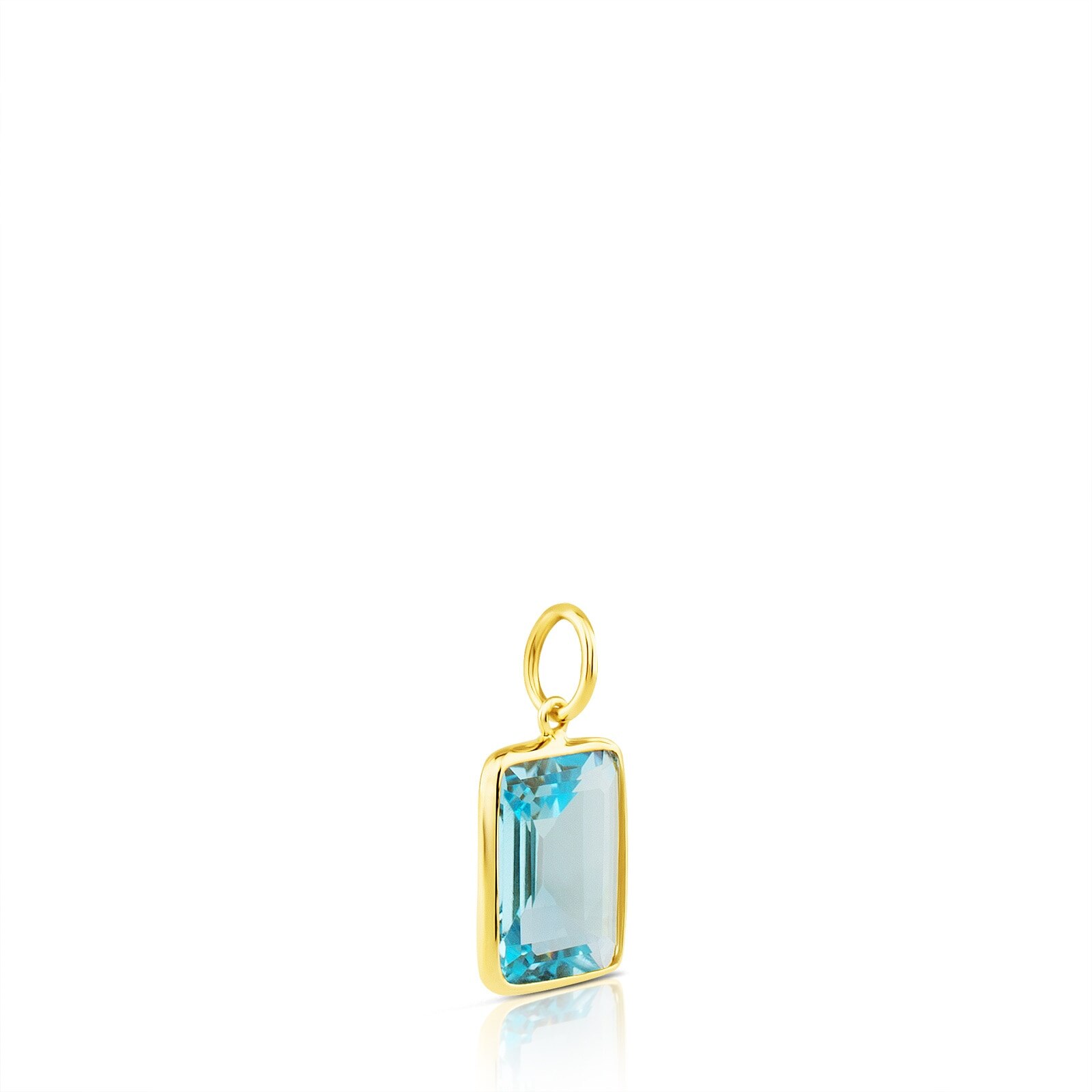 18K Solid Gold Gem Power Pendant with Topaz