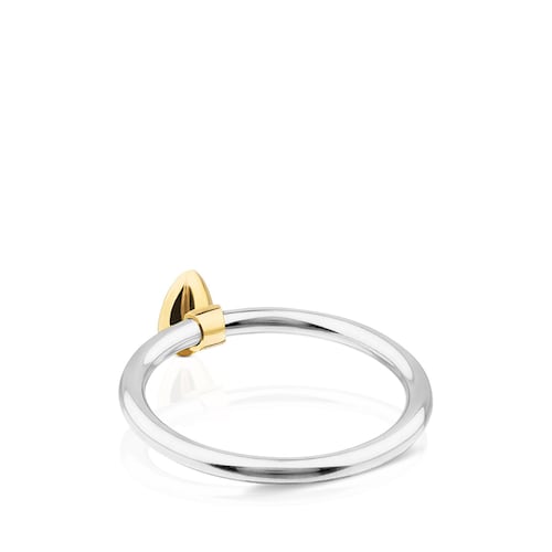 Anillo de titanio con oro y rub&iacute; glass-filled Gem Power