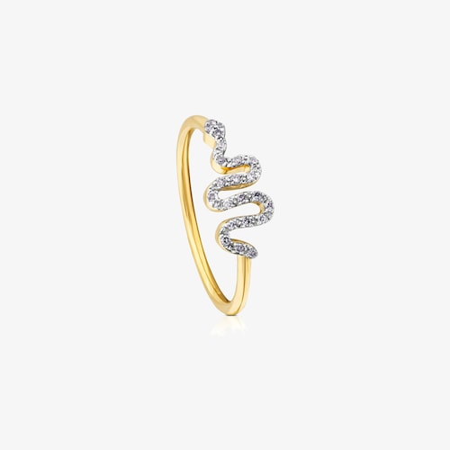 Anillo serpiente de oro con diamantes Gem Power
