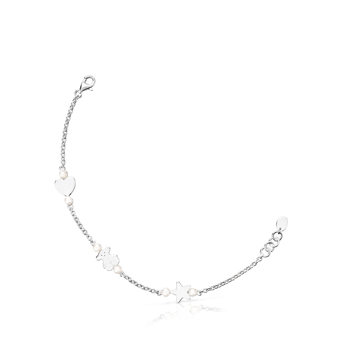 Pulsera de plata y perlas 17,5cm Real Sisy