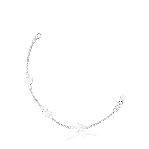 Silver TOUS Real Sisy Bracelet with Pearls 17,5cm