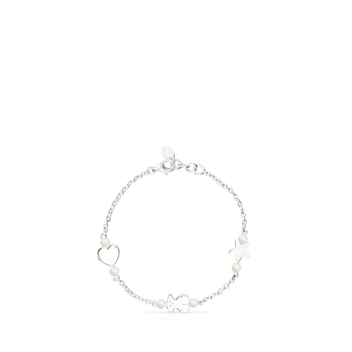 Pulsera de plata y perlas 17,5cm Real Sisy