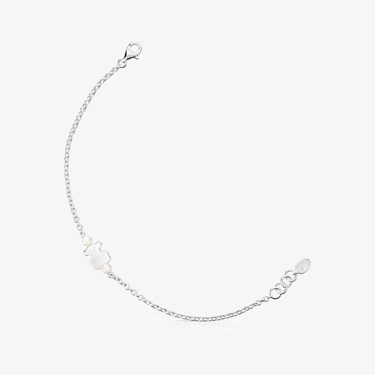 Tous - Pulsera De Plata Y Perlas Motivo Oso Real Sisy - Blanco