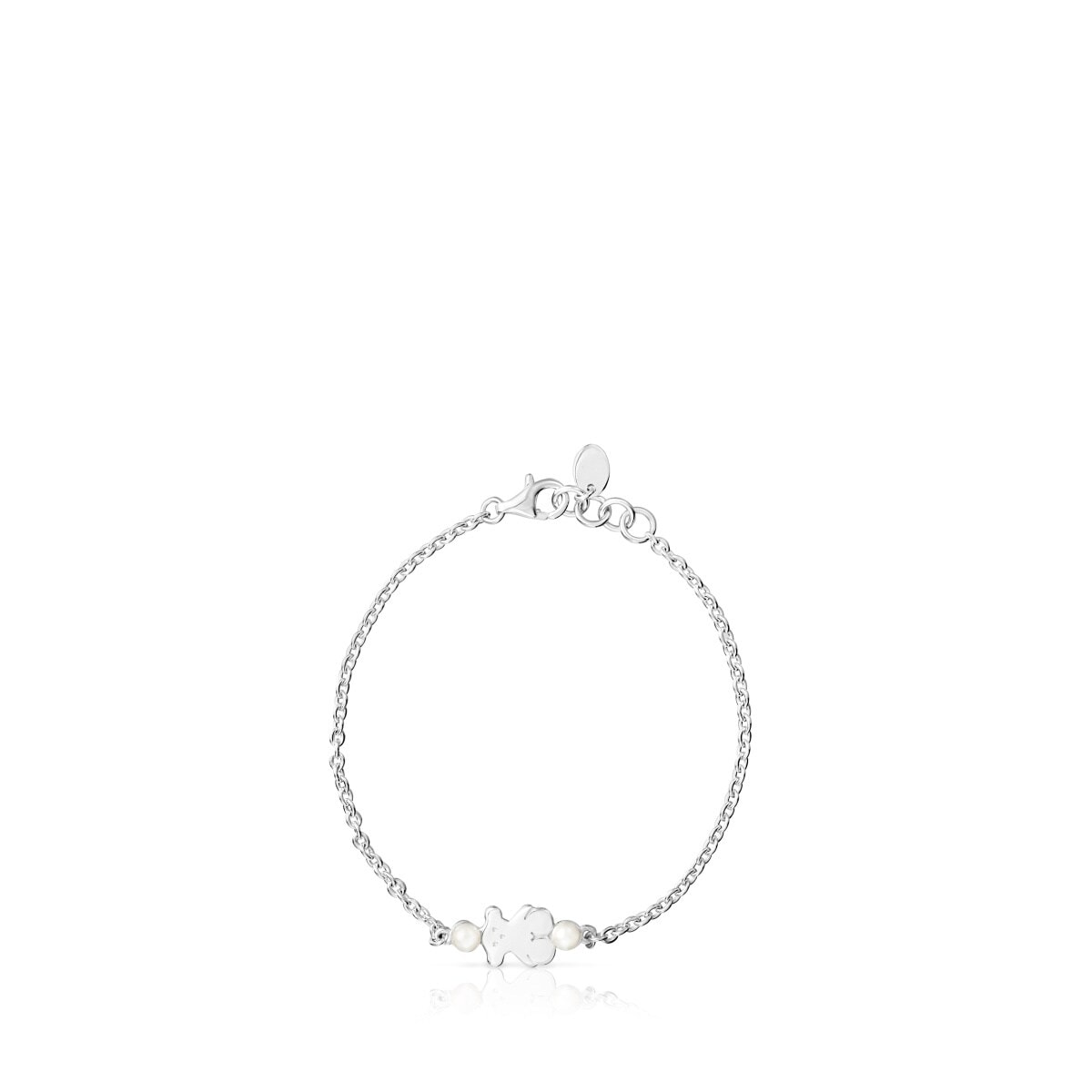 Silver TOUS Real Sisy Bracelet with Pearls Bear motif